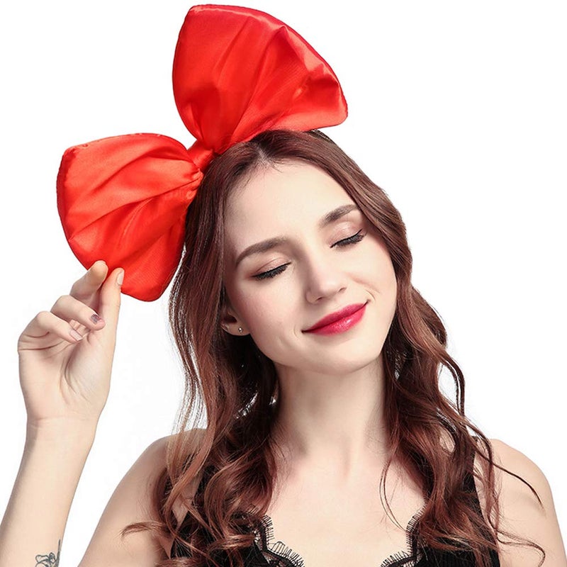 WLBON Bow Headband, Pink Tone Big Bow Hairband, Hair Hoops Women Hairband, Party Decoration Headdress Cosplay Costume Headwear Handmade Headpiece Birthday Christmas Hair Accessories 1 Pack - Image 2